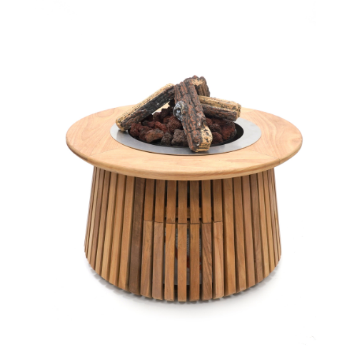 Happy Cocooning Lagune Round 60 teak gas fire table