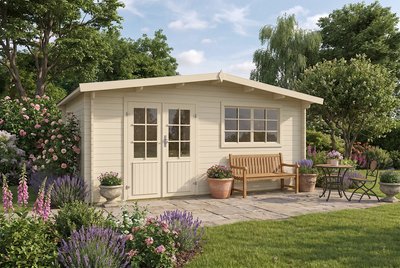 Leipzig Summerhouse 5m x 4m exterior lifestyle view