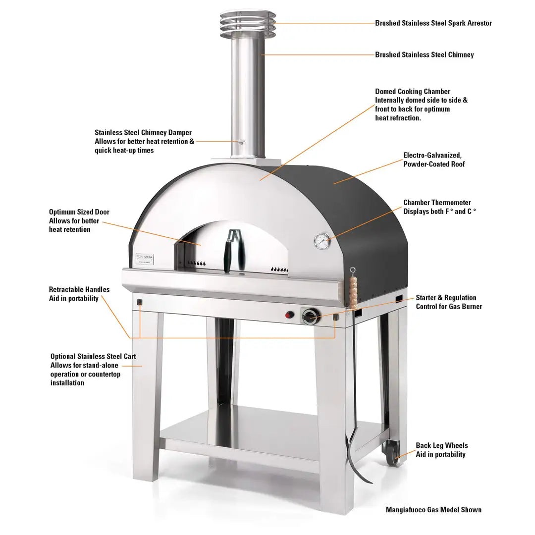Fontana Mangiafuoco Gas Countertop Pizza Oven