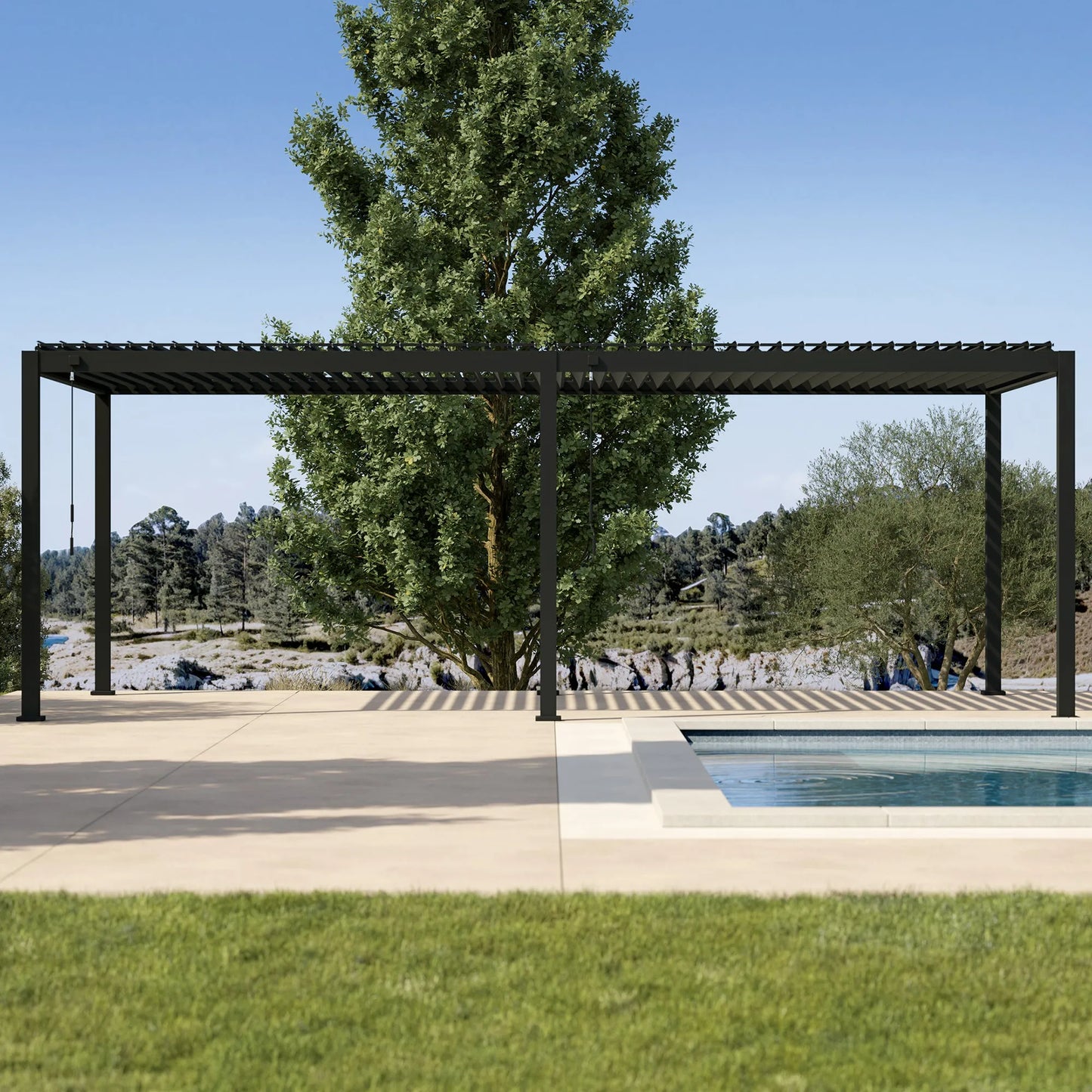 Mirador Infinite Pergola — 12'×24' | Charcoal