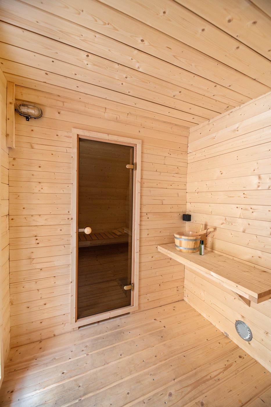 Oval Sauna Pod garden lifestyle setting