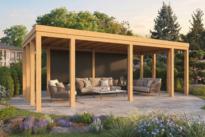 Brammelo DIY Flat Roof Gazebo 750x355cm