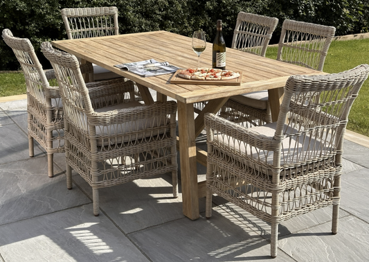 Provence Collection outdoor dining chair full dining set