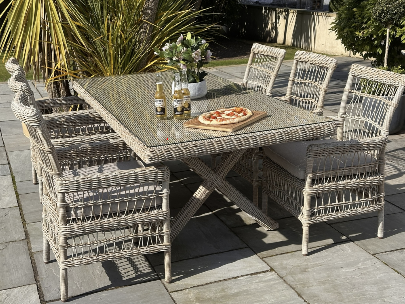 Provence 6 seater outdoor dining set full view