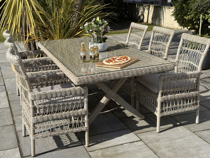 Provence Collection Large 6 Seater Outdoor Dining Set