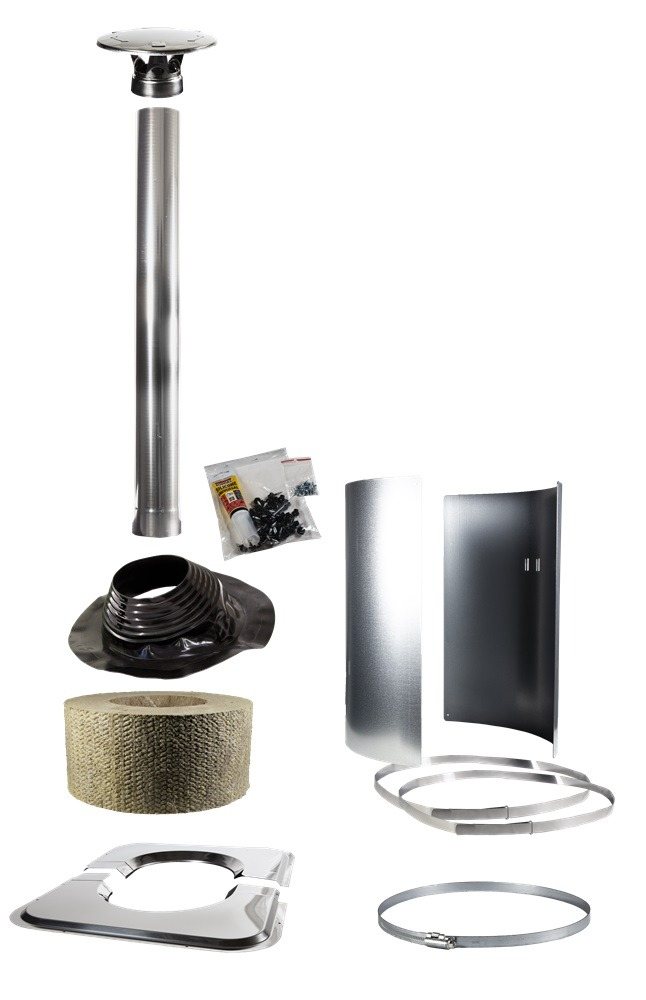 HARVIA WHP-AS, MODULAR CHIMNEY SET, TILTED, STAINLESS STEEL