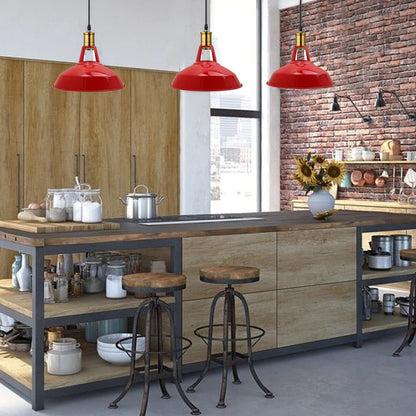 Retro Lustre Suspension Industrielle Plafonnier Abat-jour en métal 3PCS