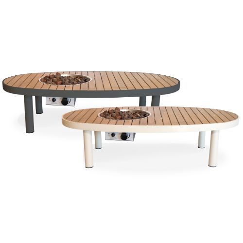 Happy Cocooning Riviera 140 oval acacia gas fire table