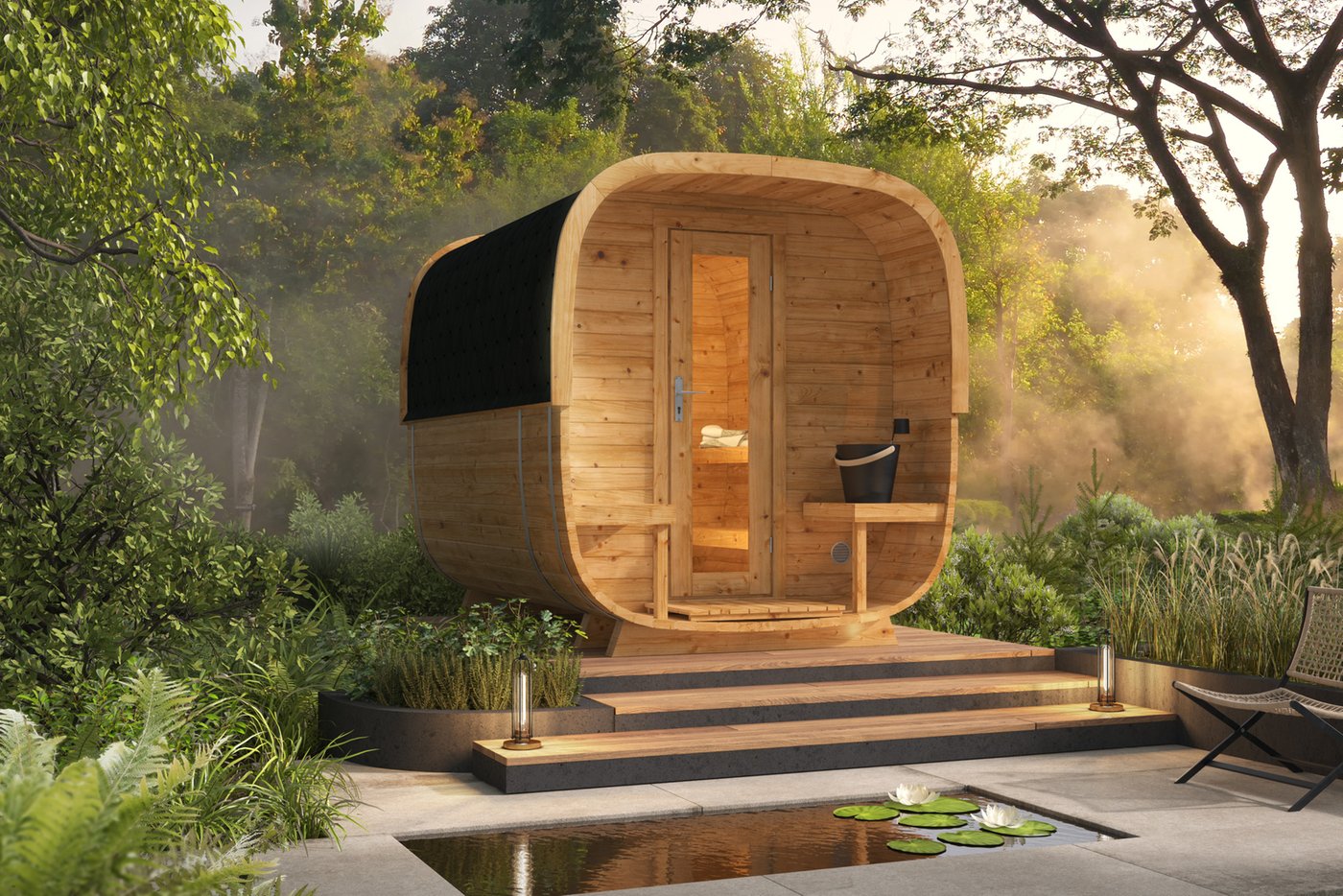Rovaniemi cube sauna (Thermowood) – 2.85 x 2.19m