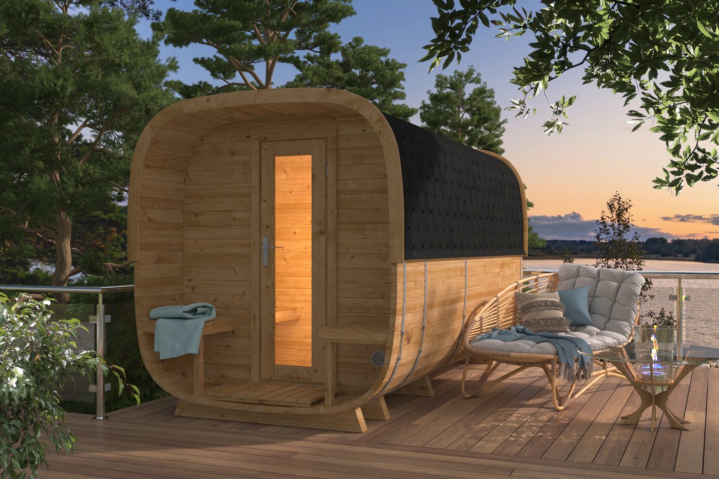 Rovaniemi cube sauna pod (Thermowood) – 3.9 x 2.19m