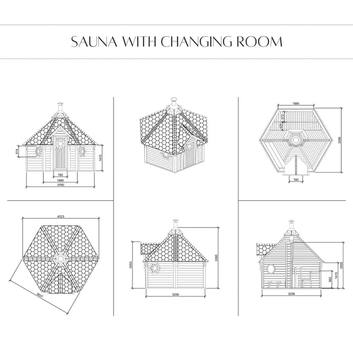 6 Person Traditional Outdoor Sauna Cabin