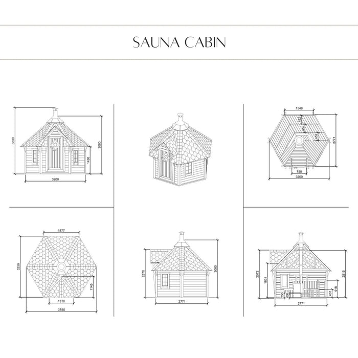 6 Person Traditional Outdoor Sauna Cabin