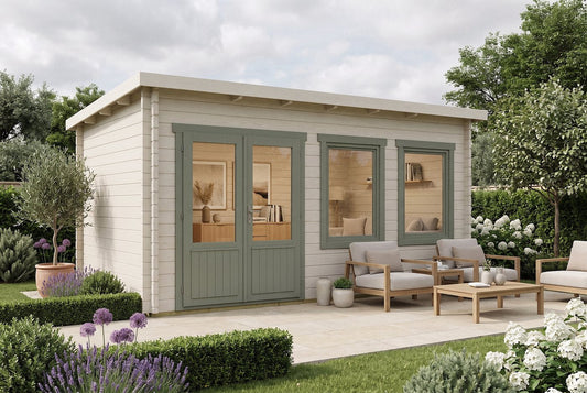 Sadie 5m x 3m log cabin lifestyle exterior view