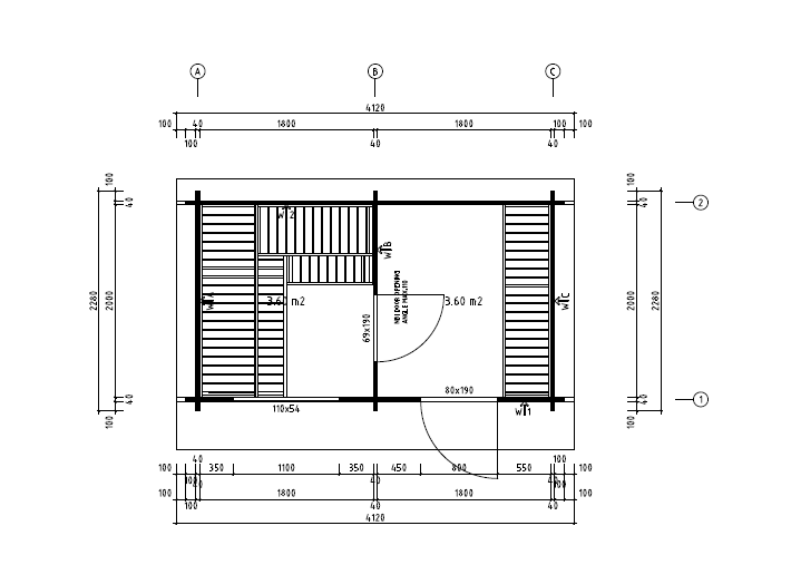 Jakobstad Sauna House 3.72 x 2.08m