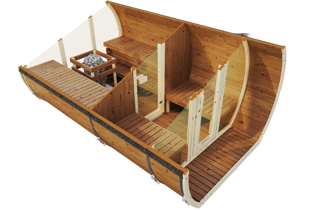 SaunaSupply SUSI 330 Thermowood Outdoor Sauna - 6 Person