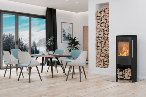 TermaTech TT21RS Wood Burning Stove with Black Marbled Soapstone Panels