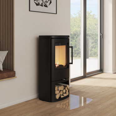 TermaTech TT44 Contemporary Wood Burning Stove with Curved Glass