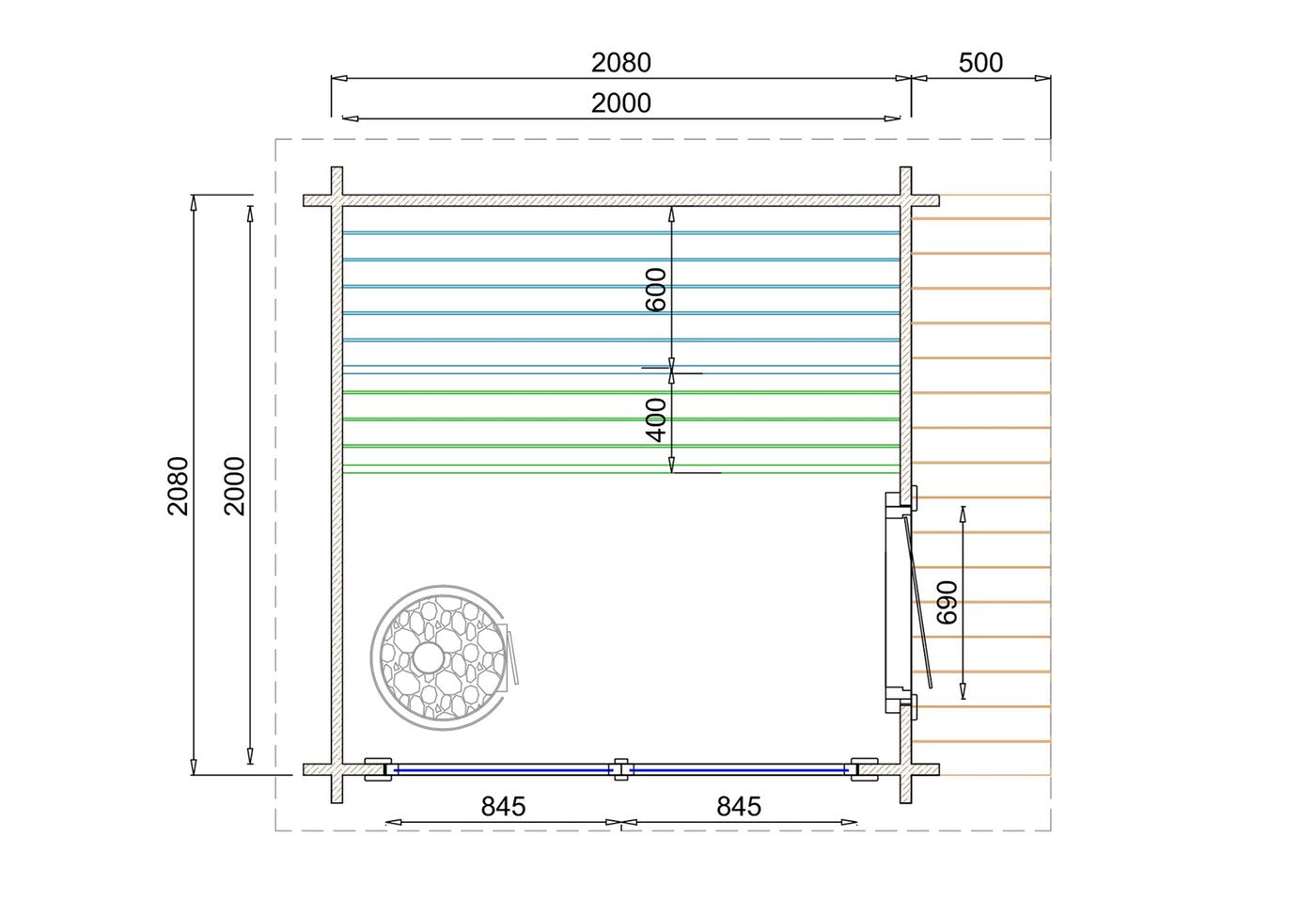 Tampere sauna house (XS) – 2.68 x 2.28m