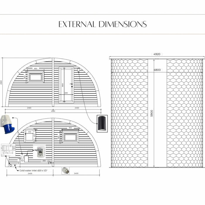 The "Dual Halfmoon" Pod - Luxury 4 Person Glamping Pod