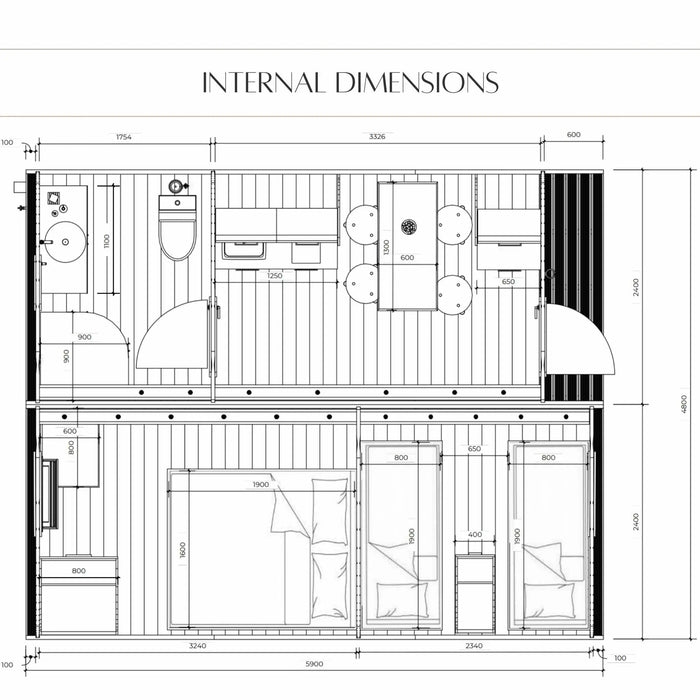 The "Dual Halfmoon" Pod - Luxury 4 Person Glamping Pod
