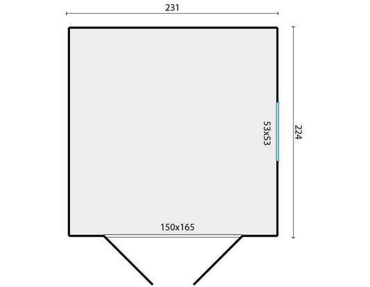 Hugo Shed dimensions and floor plan