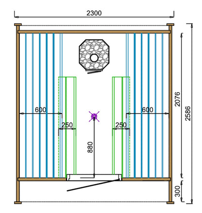 Tolva sauna pod (Spruce) - 2.25 x 2.6m