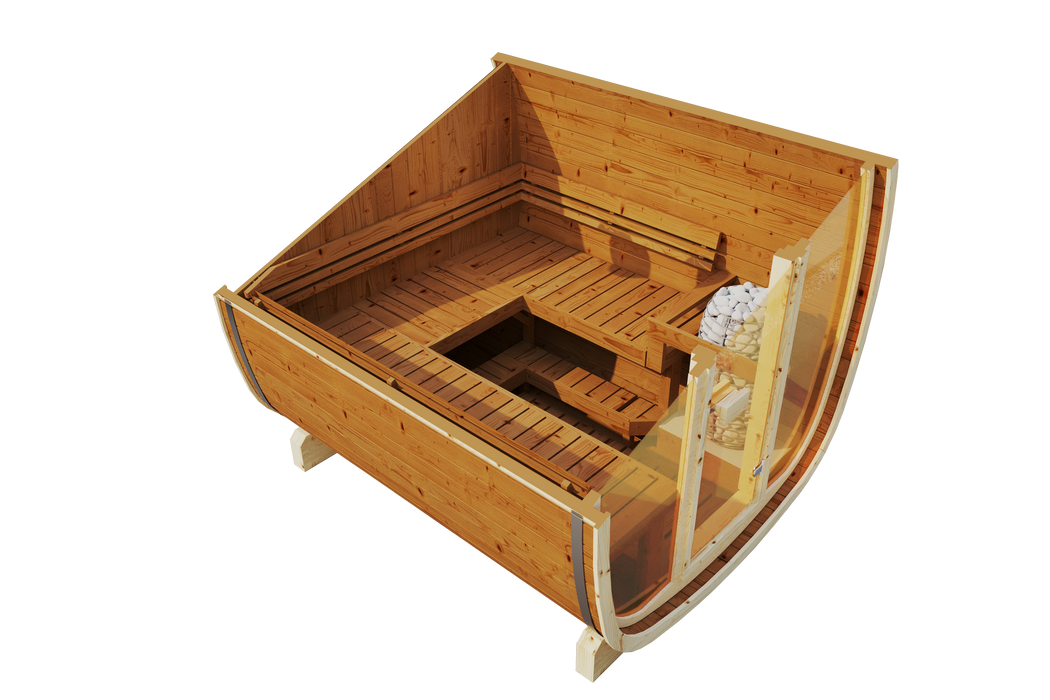 SaunaSupply UKU 230 Thermowood Outdoor Cube Sauna U - 3/4 Person