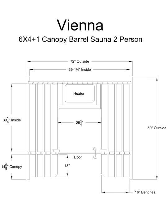 2 Person Canopy Barrel Sauna
