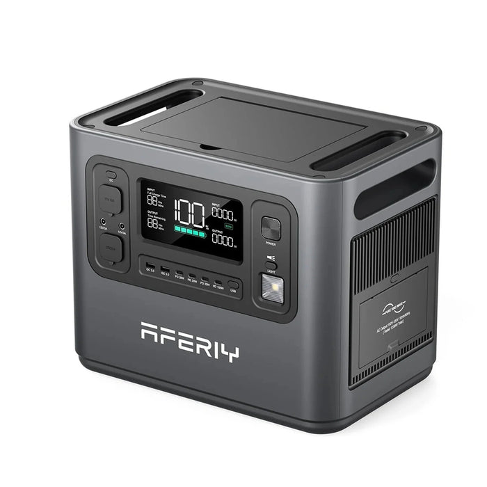 Aferiy P110-D 1200W 960Wh LiFePO4 Portable Power Station with 200W Solar Panel – UK Plug