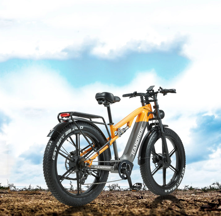 Dual Motor 48V Electric Fat Tire Bike with 26 Inch Wheels and Full Suspension