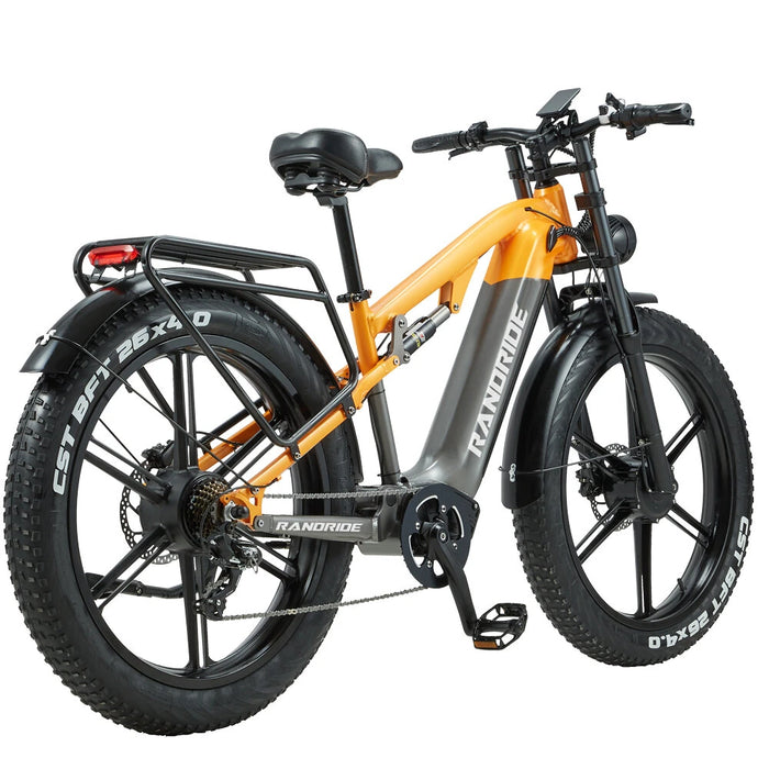 Dual Motor 48V Electric Fat Tire Bike with 26 Inch Wheels and Full Suspension