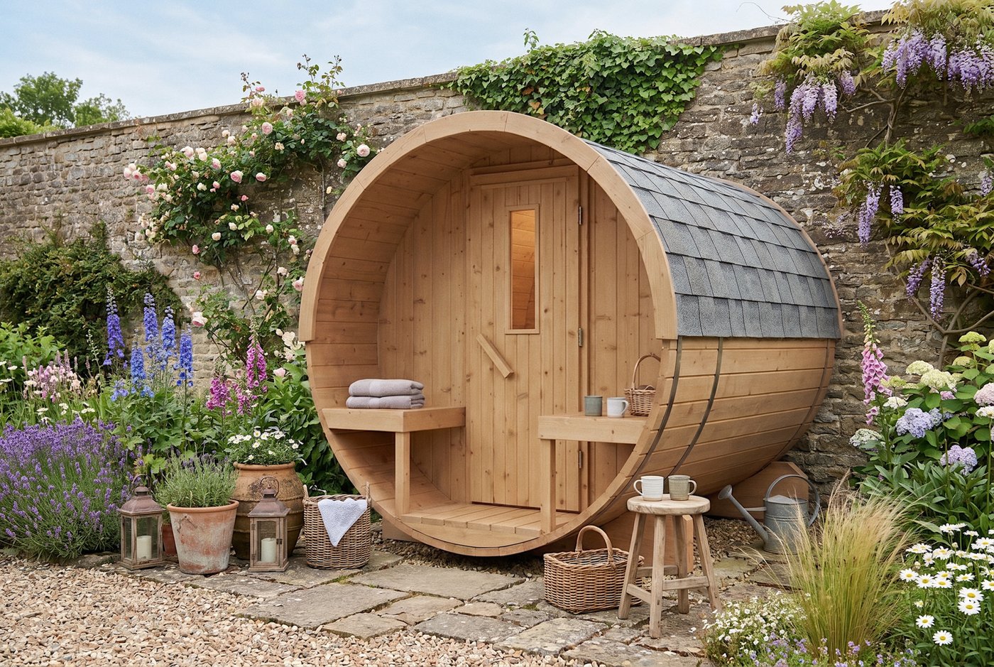 Anio Sauna Barrel Ø2.05m x 2.5m | Garden Sauna