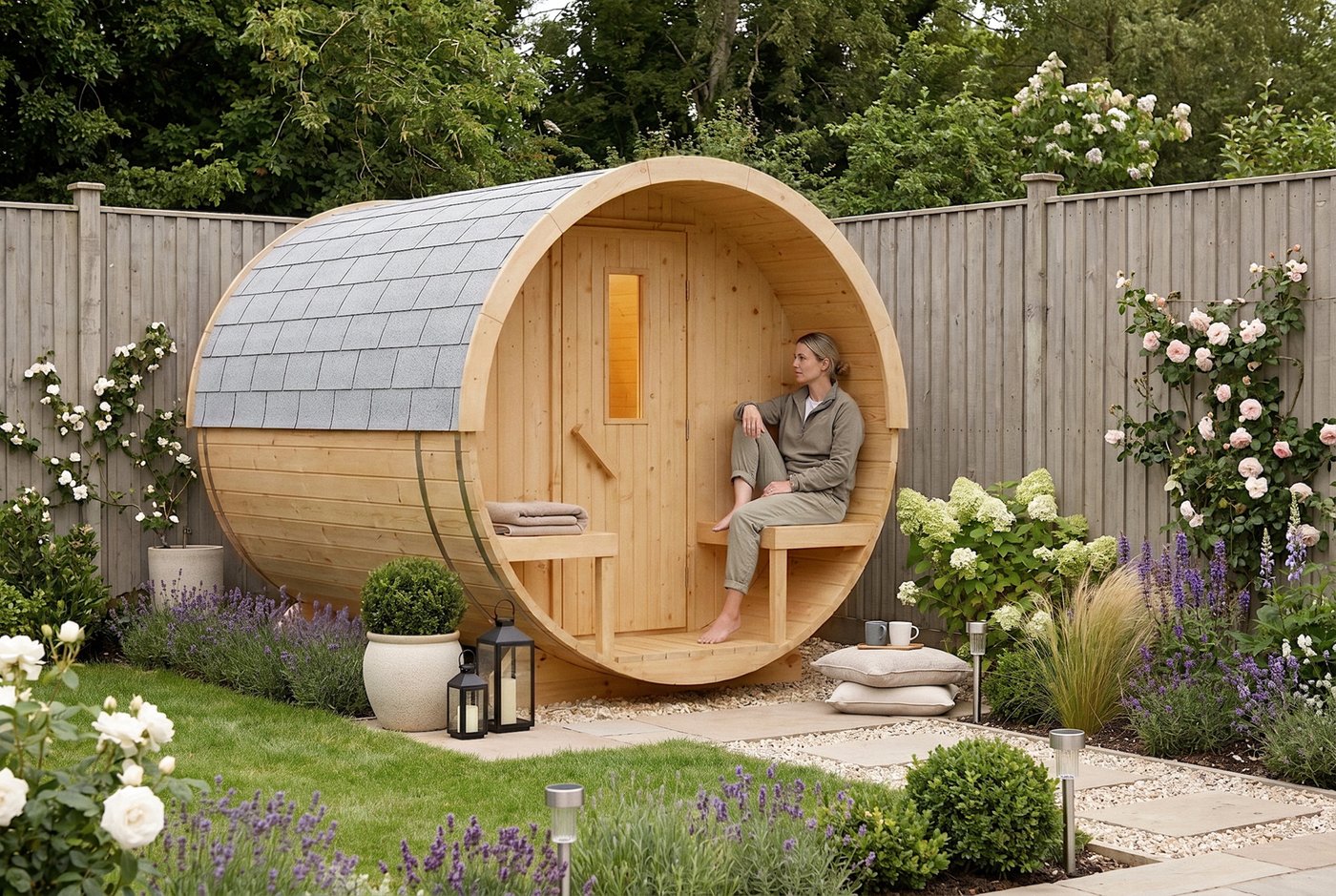 Anio Sauna Barrel Ø2.05m x 2.5m | Garden Sauna