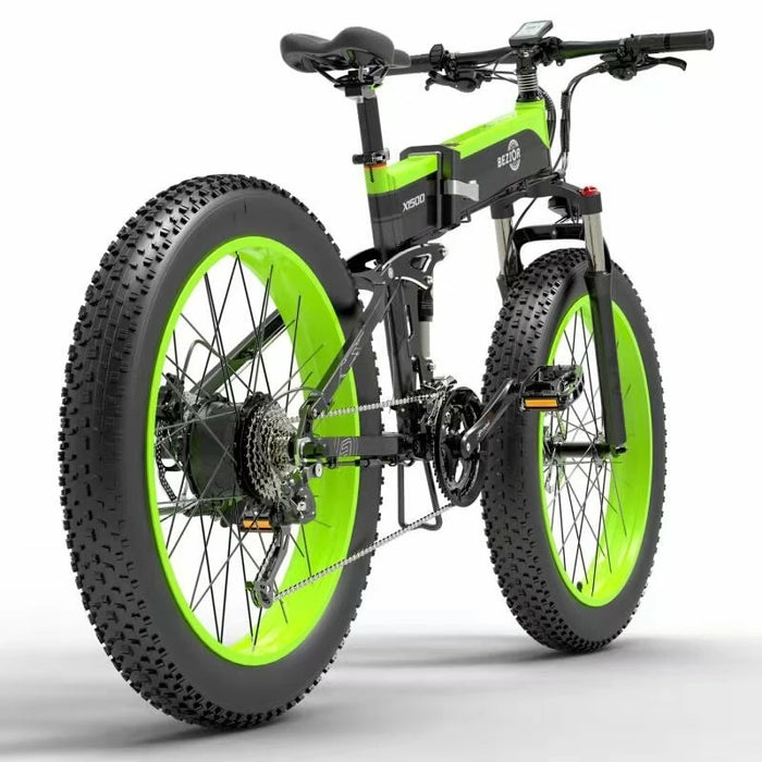 Bezior X1500 Electric Bike 1500W 48V 12.8Ah 26-Inch Fat Tire E-Bike