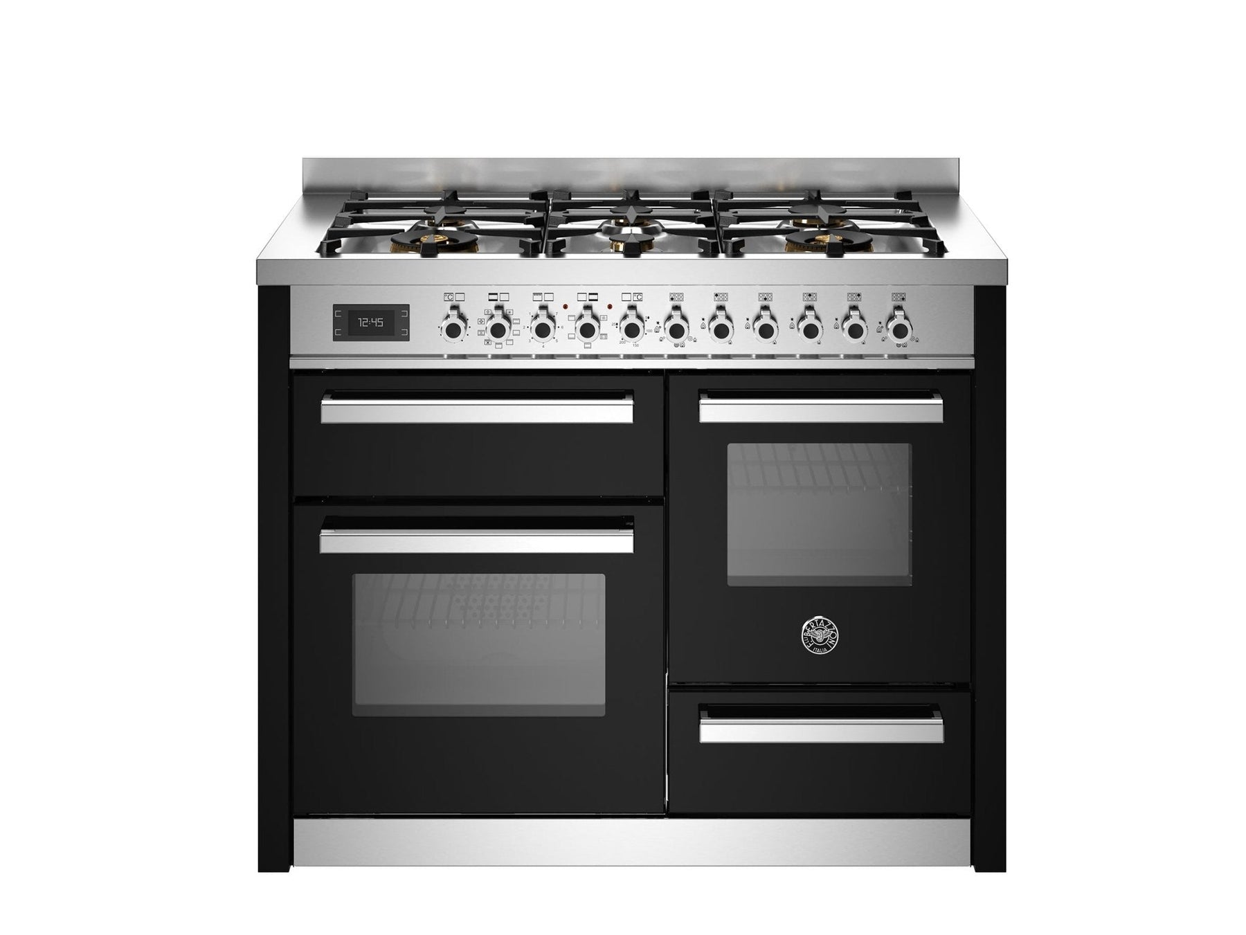 Bertazzoni Professional 110cm Range Cooker XG Oven Dual Fuel Gloss Black