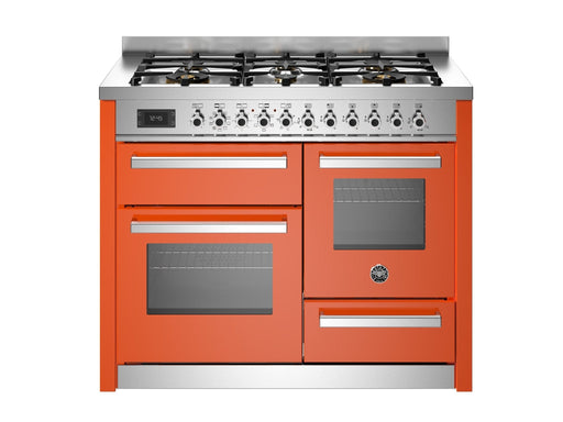 Bertazzoni Professional 110cm Range Cooker XG Oven Dual Fuel Gloss Orange