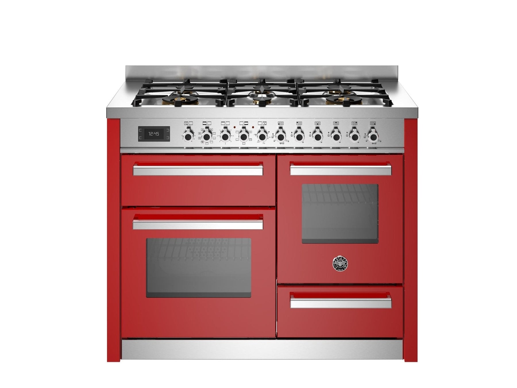 Bertazzoni Professional 110cm Range Cooker XG Oven Dual Fuel Gloss Red