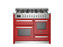 Bertazzoni Professional 110cm Range Cooker XG Oven Dual Fuel Gloss Red