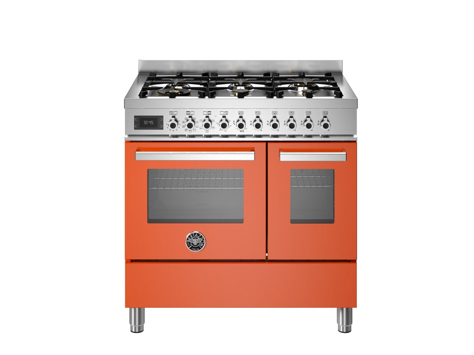 Bertazzoni Professional 90cm Range Cooker Twin Oven Dual Fuel Orange