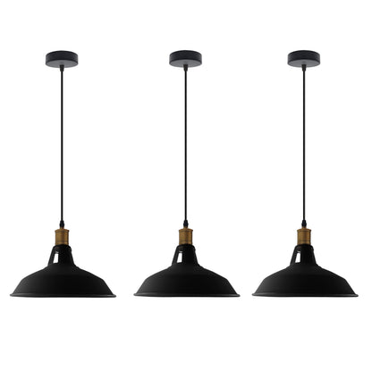 Retro Lustre Suspension Industrielle Plafonnier Abat-jour en métal 3PCS