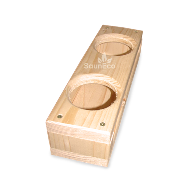 Wooden Bottle Holder For 2 Bottles – For Hot Tub Bar