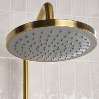 Bristan Buzz Thermostatic Bar Mixer Shower with Shower Kit and Fixed Head - Brushed Brass