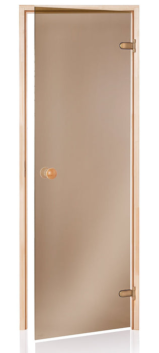 Bronze Glass Sauna Door with Pine Frame and Bronze Hinges (Standard)