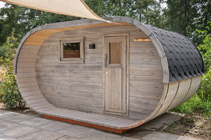 Oval sauna pod – 4 x 2.4m