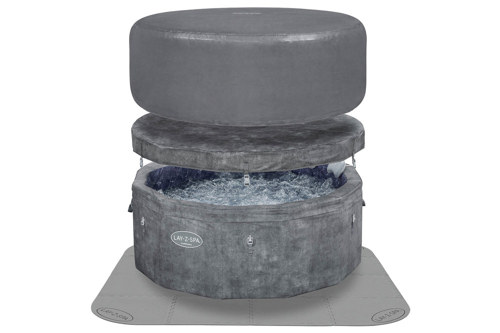 lay-Z-Spa Carrara AirJet Energy Saving Bundle with thermal cover and ground mat