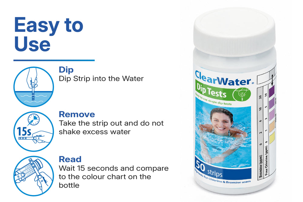 ClearWater 4-in-1 Hot Tub Test Strips – 50 Pack
