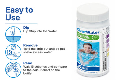 ClearWater 4-in-1 Hot Tub Test Strips – 50 Pack