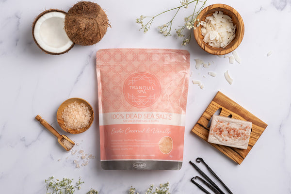Tranquil Spa Dead Sea Salts Coconut and Vanilla hot tub soak