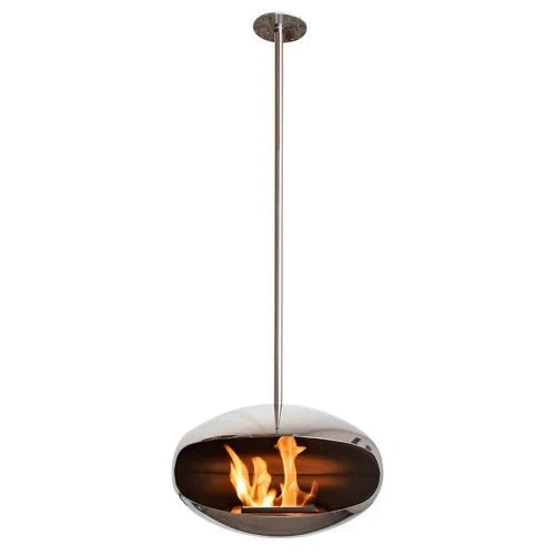 Cocoon Aeris Smokeless Bioethanol Fire Polished Steel with Steel Pole