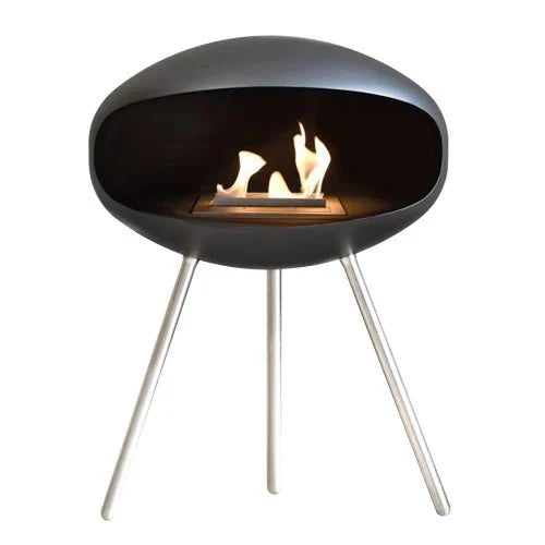 Cocoon Terra Smokeless Bioethanol Fire Matte Black with Steel Legs